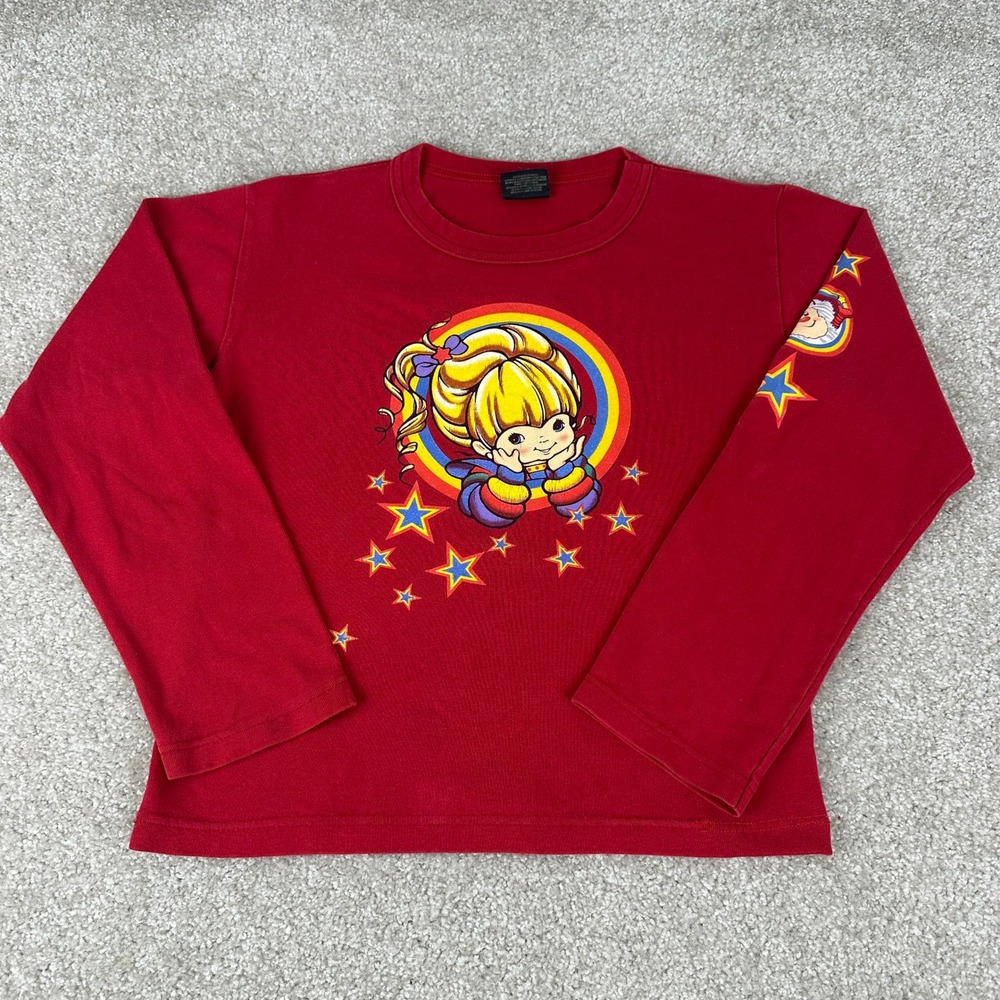 Vintage Rainbow Brite Changes Red Long Sleeve Graphic T-Shirt XL Kids Retro 80s